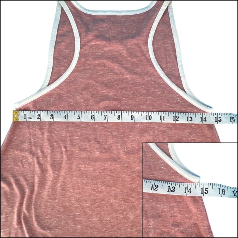 LAT Girls Racerback Tank Top Youth XL Pink Melange White Trim - Picture 9 of 10